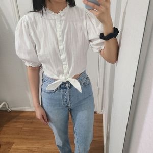 Lani the label cropped puff sleeve top